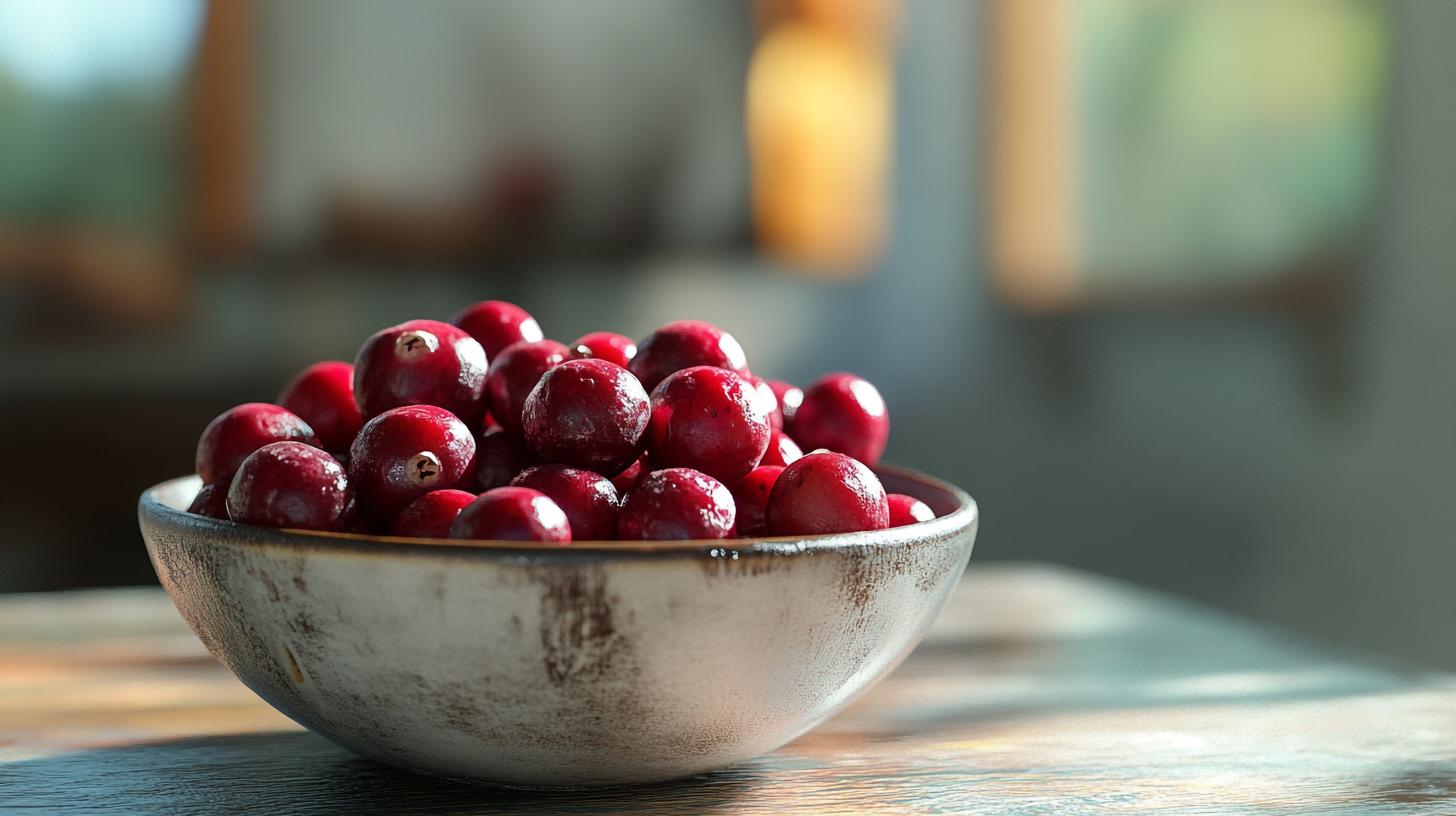 Canneberges fraîches dans un bol, Vaccinium macrocarpon, pour l'équilibre intime féminin naturel Oterrapy